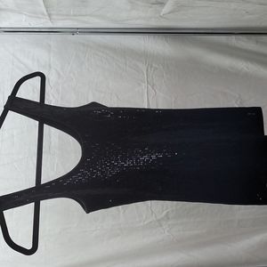 Express womens black sequence tank top